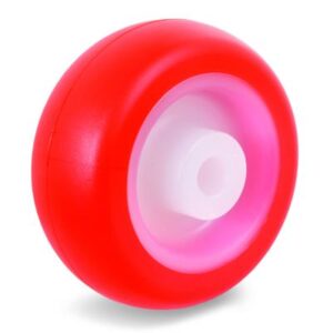 Injection Polyurethane Tyre Bonded to Nylon Centre, Wheel, Plain Bore