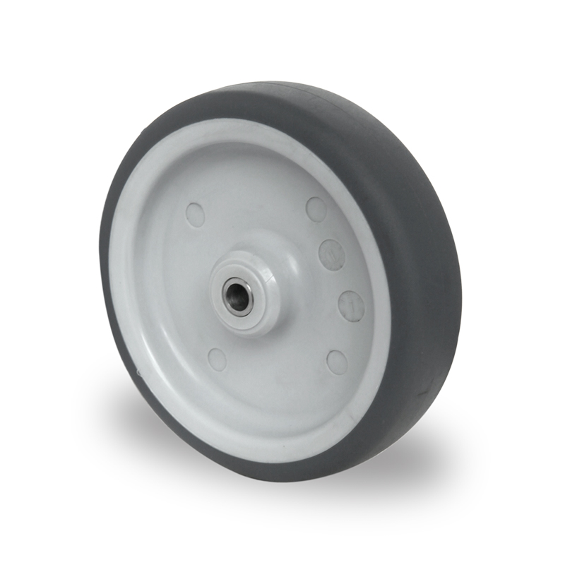 Grey TPR Tyre with Polypropylene Centre, Wheel, Plain Bore