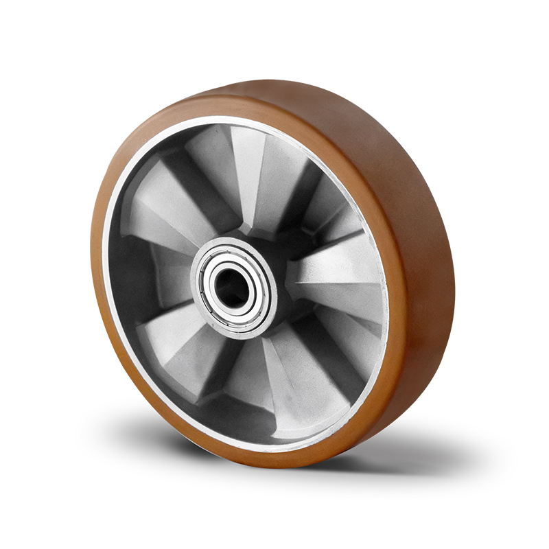 Brown Polyurethane Tyre with Aluminium Centre, Wheel