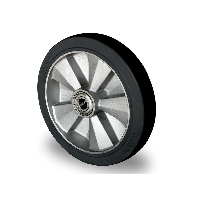 ELASTIC RUBBER TYRE BONDED TO ALUMINIUM CENTRE, BALL BEARING