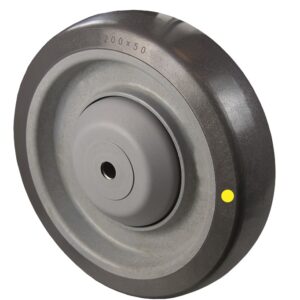 Grey Conductive Polyurethane Tyre with Plastic Centre, Wheel, Ball Bearing