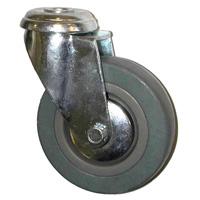 Grey PVC Tyre with Plastic Centre, Bolt Hole Castor