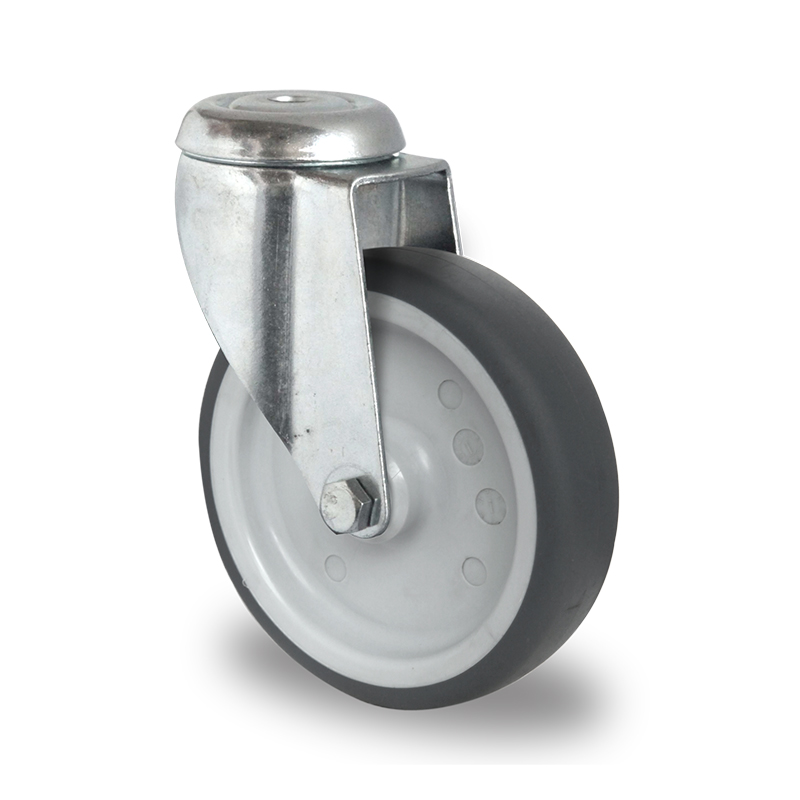 Grey TPR Tyre with Polypropylene Centre, Bolt Hole Castor