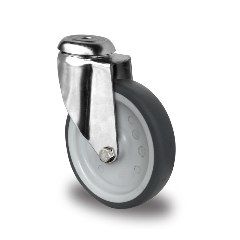 Grey TPR Tyre with Polypropylene Centre, Bolt Hole Castor