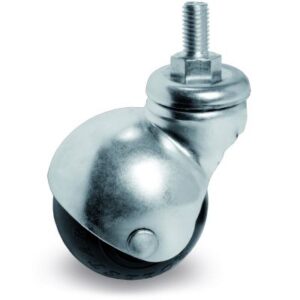 Rubber Ball, Wheel, Bolt Hole Castor with Threaded Stem