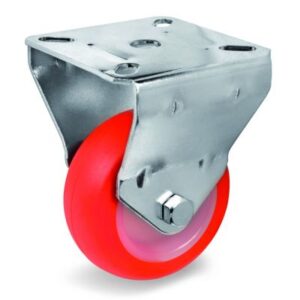 Injection Polyurethane Tyre Bonded to Nylon Centre, Fixed Top Plate Castor