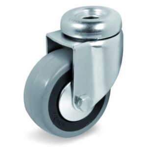 Grey Rubber Small Wheel, Bolt Hole Castor