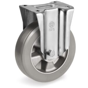 ESD “TR-ROLL” POLYURETHANE WHEELS, ALUMINIUM CENTRE, FIXED TOP PLATE CASTOR, M DUTY