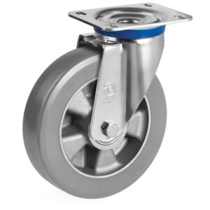 ESD “TR-ROLL” POLYURETHANE WHEELS, ALUMINIUM CENTRE, SWIVEL TOP PLATE CASTOR, M DUTY