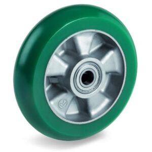 TR Roll Polyurethane Tyre with Ergonomic Round Profile Bonded to Aluminium Centre, Wheel, Ball Bearing