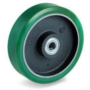TR Roll Polyurethane Tyre with Cast Iron Centre, Wheel, Ball Bearing