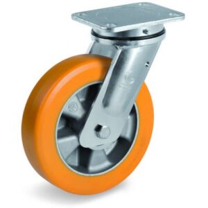 Special Thickness Polyurethane Tyre with Aluminium Centre, Electro Welded Swivel Top Plate Castor, EE MHD Duty