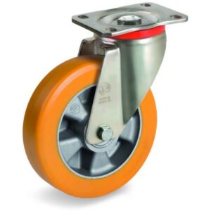 Special Thickness Polyurethane Tyre with Aluminium Centre, Swivel Top Plate Castor, P Duty