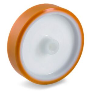 Cast Polyurethane Tyre Bonded to Nylon Centre, Wheel, Plain Bore