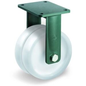 Polyamide 6 Solid Heavy Duty Wheel, Electro Welded Twin Wheel Fixed Top Plate Castor, EEG HD Duty