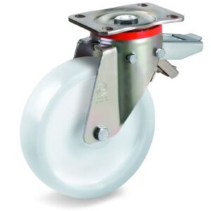 Polyamide 6 Solid Heavy Duty Wheel, Swivel Top Plate Castor with Brake, P Duty