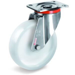 Polyamide 6 Solid Heavy Duty Wheel, Stainless Steel Swivel Top Plate Castor, PX duty
