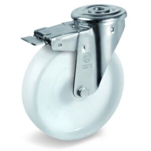 Polyamide 6 Solid Wheel, Bolt Hole Castor with Brake, NL Duty