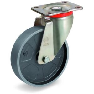 Cast Iron Wheel, Swivel Top Plate Castor, P Duty