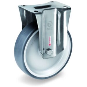 TPR Tyre with Polypropylene Centre,Stainless Steel Fixed Top Plate Castor, NLX Duty