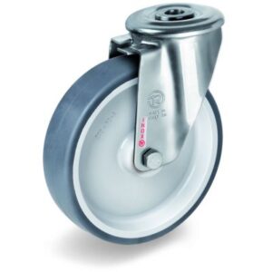 TPR Tyre with Polypropylene Centre, Stainless Steel Bolt Hole Castor, NLX Duty