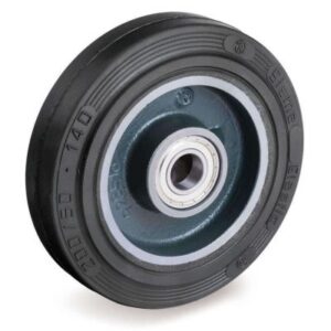 Vulcanised Sigma Elastic Rubber Tyre with Cast Iron Centre, Wheel, Ball Bearing