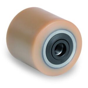Vulkollan Pallet Truck Roller with Steel Centre with Labyrinth Seal, Ball Bearing