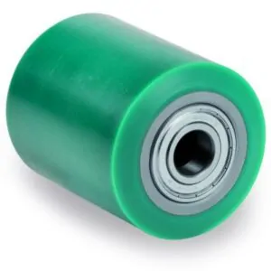 TR Roll Elastic Polyurethane Pallet Truck Roller with Steel Centre, Ball Bearing Facility