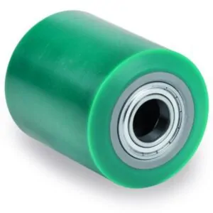 TR Roll Elastic Polyurethane Pallet Truck Roller with Steel Centre, Ball Bearing